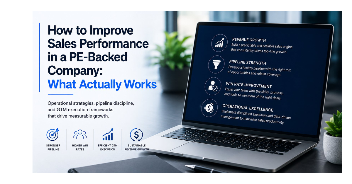 Improve sales performance in a PE-backed company strategy illustration