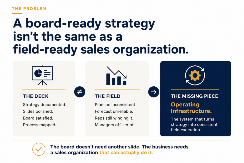 Learn how a sales transformation operating system helps sales teams improve execution, coaching, forecasting, and performance.